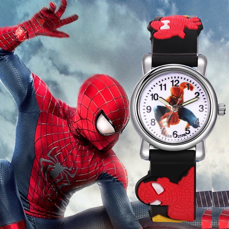 Fashion Spiderman Watch Kids Children Carton Silicone Strap Waterproof Watches Shopee Malaysia