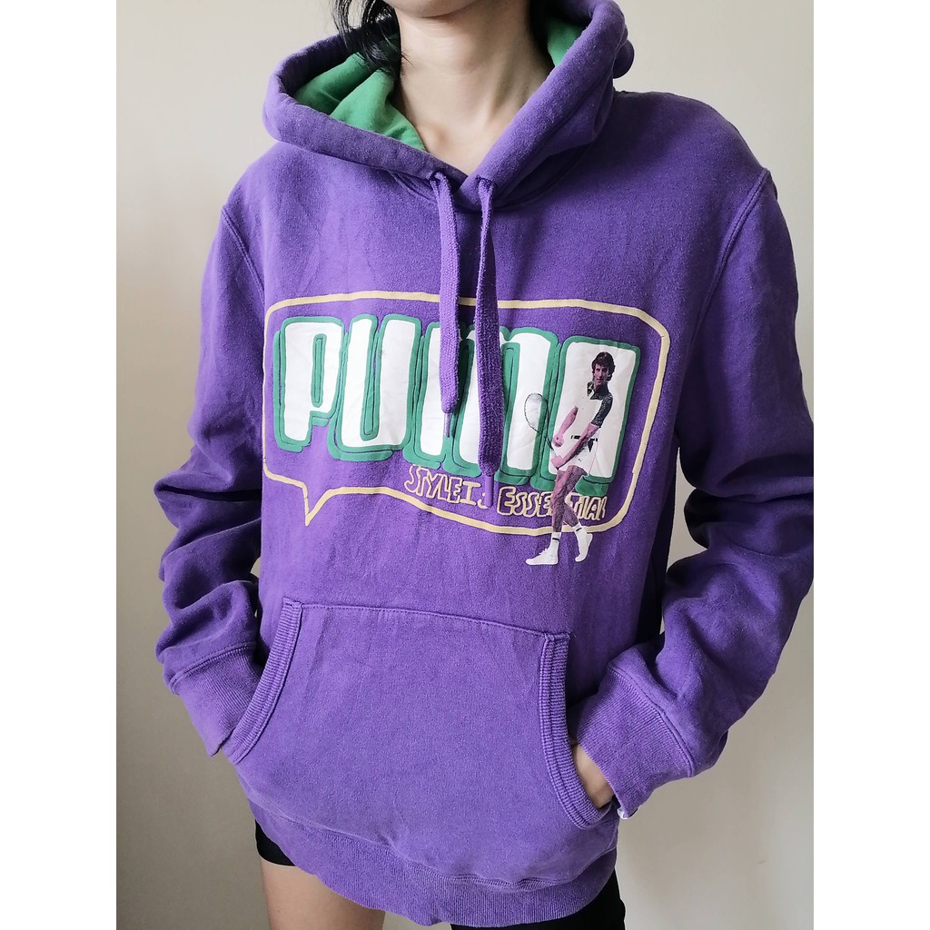 PURPLE PUMA STYLE IS ESSENTIAL HOODIE SIZE M | Shopee Malaysia