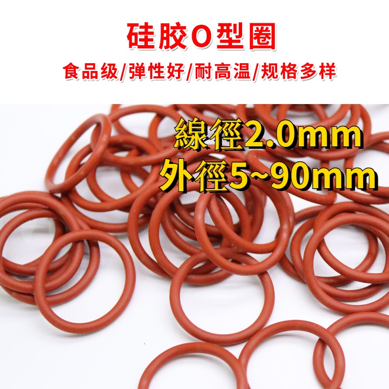 [WDY] Food Grade Silicone ORing Wire Diameter 2mm Outer 590mm Red