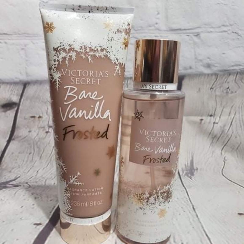 FREE PAPERBAG] Bare Vanilla Frosted Body Mist & Lotion Victorias