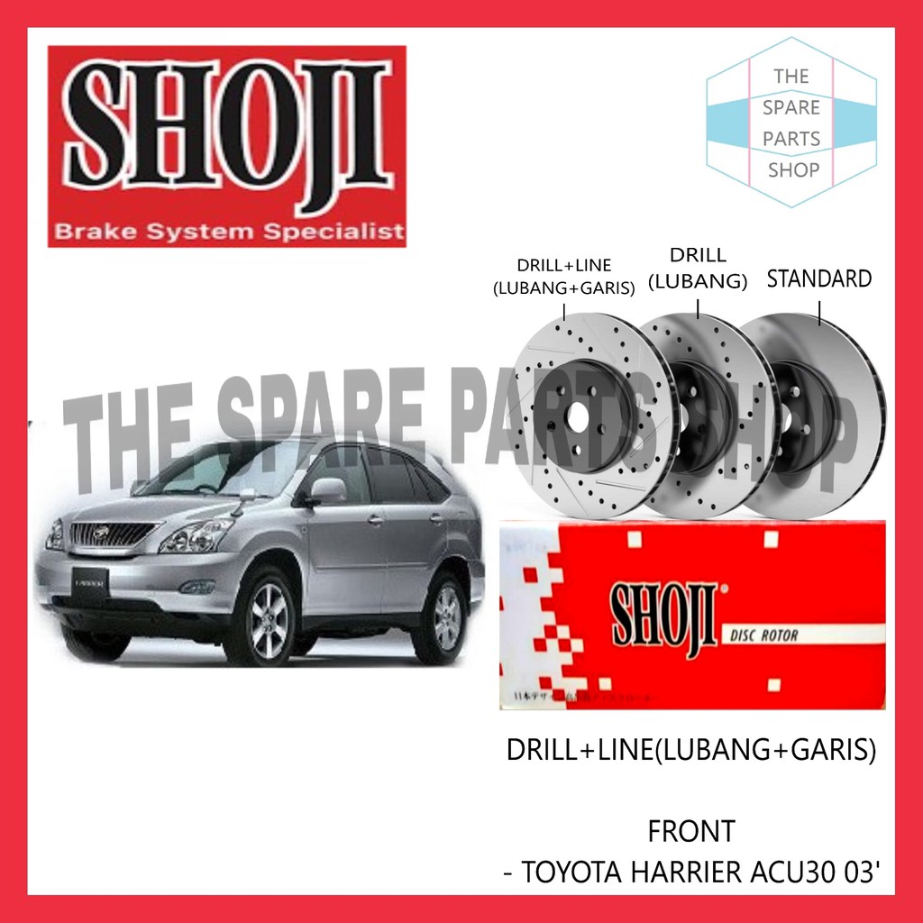 TOYOTA HARRIER ACU30 03' BRAKE DISC ROTOR SET FRONT SHOJI (DRILL ...