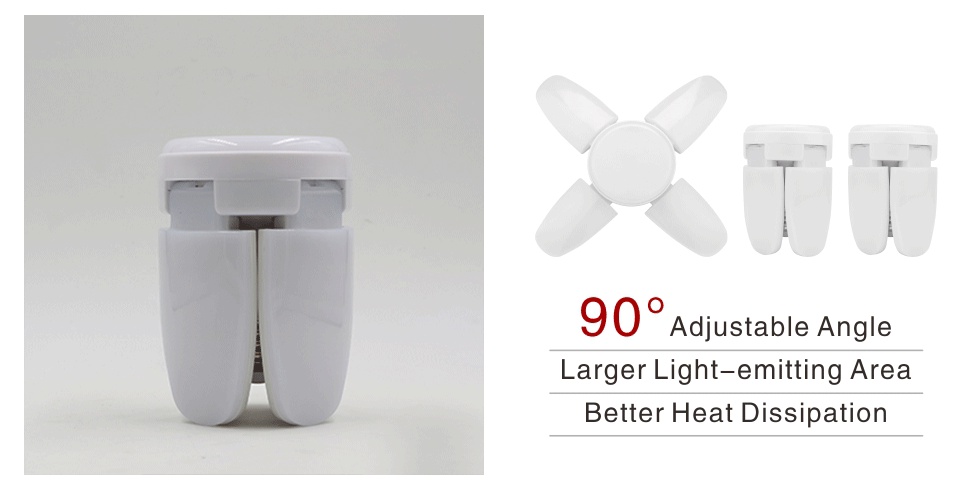 Got Liang Mini LED E27 Folding Fan Bulb 28W LED Light Bulb AC 110V 220V ...
