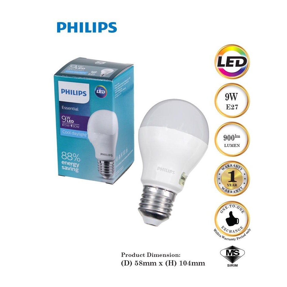 PHILIPS 5W/7W/9W/11W/13W E27 ESSENTIAL GEN2 LED BULB/LED PHILIPS ESS 5W ...