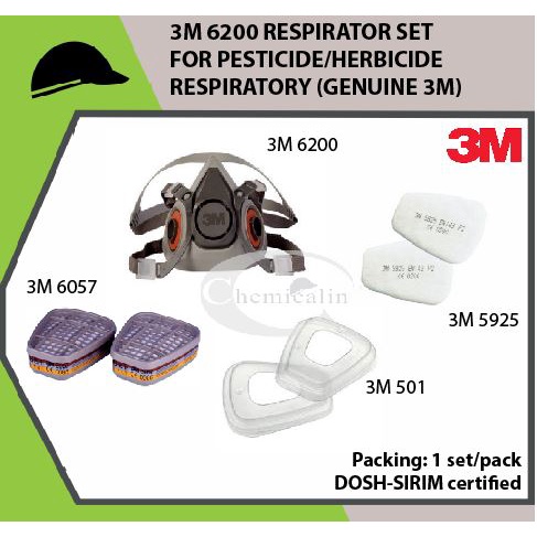 3M 6200 RESPIRATOR SET FOR PESTICIDE/HERBICIDE RESPIRATORY (GENUINE 3M ...