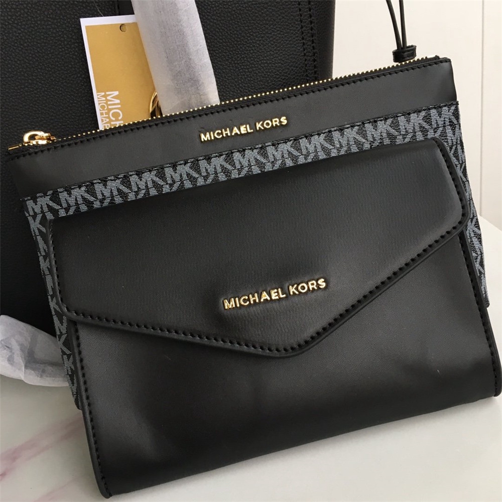 Michael Kors Kimberly 3 in 1 Tote Bag Leather Set Black Multi 35S1SKFT9T - Michael  Kors bag 