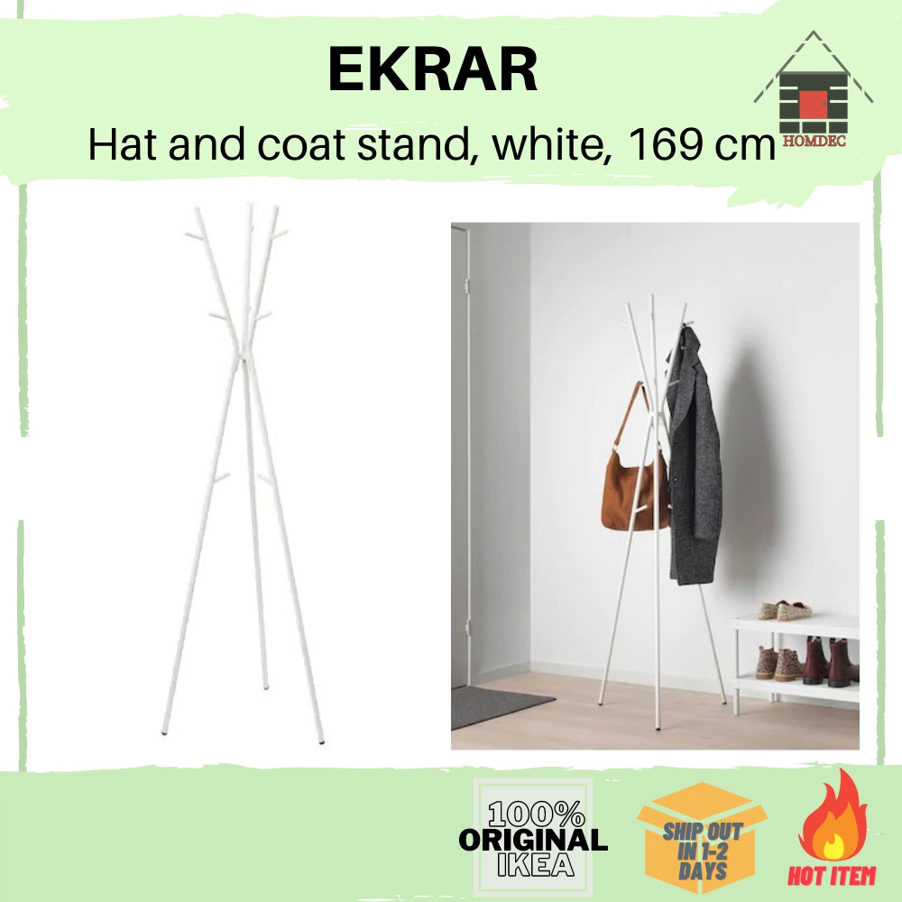 IKEA EKRAR Hat and coat stand plants hanging rack white 169 cm