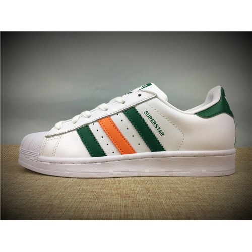 Adidas originals superstar shop green and orange