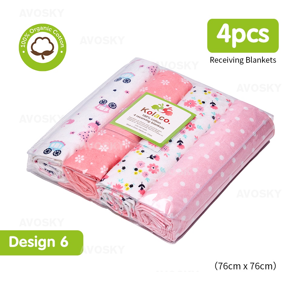 AVOSKY 4pcs Baby Swaddle Soft Blanket Bedung Bayi Newborn New Muslin ...