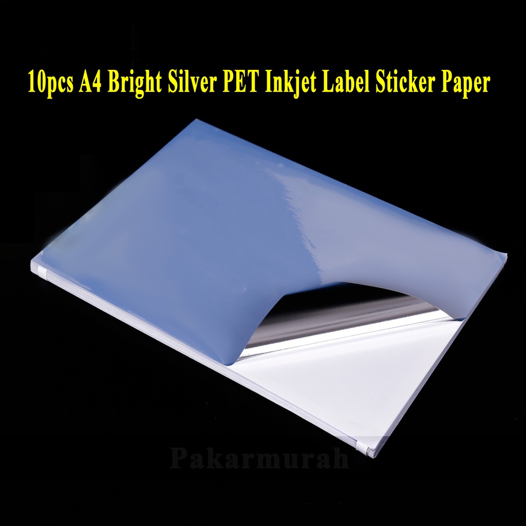 A4 Inkjet Bright Silver Pvc Label Sticker Paper (10pcs) for inkjet