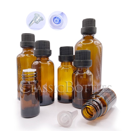 【WHOLESALE BY CTN】Amber Glass Bottle with Dripper / Essential Oil