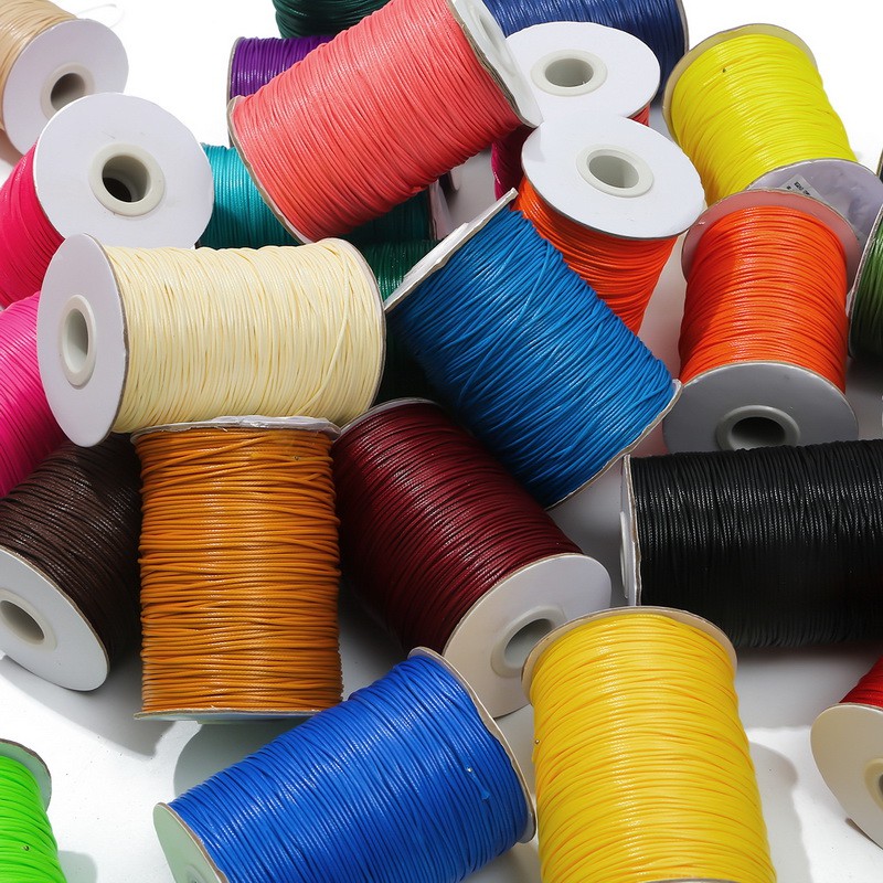 Mixed Colors Waxed Cotton Cord String for Macrame Jewelry Beading DIY ...