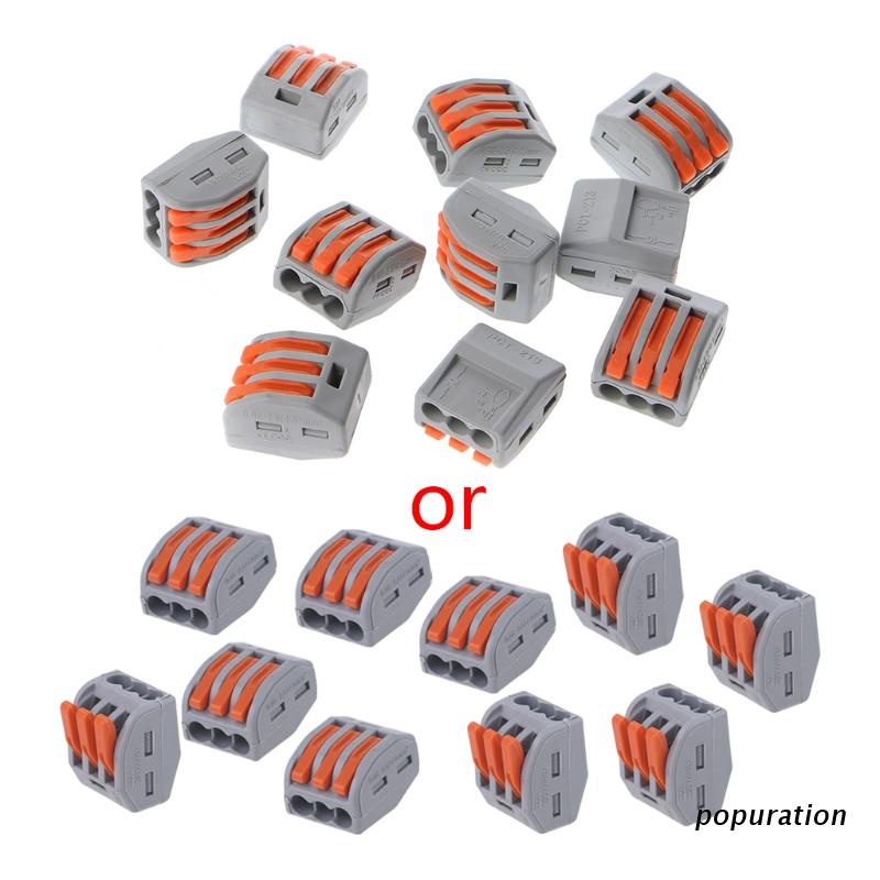 POP 10 Pcs 3 Way Electric Cable Wire Connector Reusable Lever Terminal ...