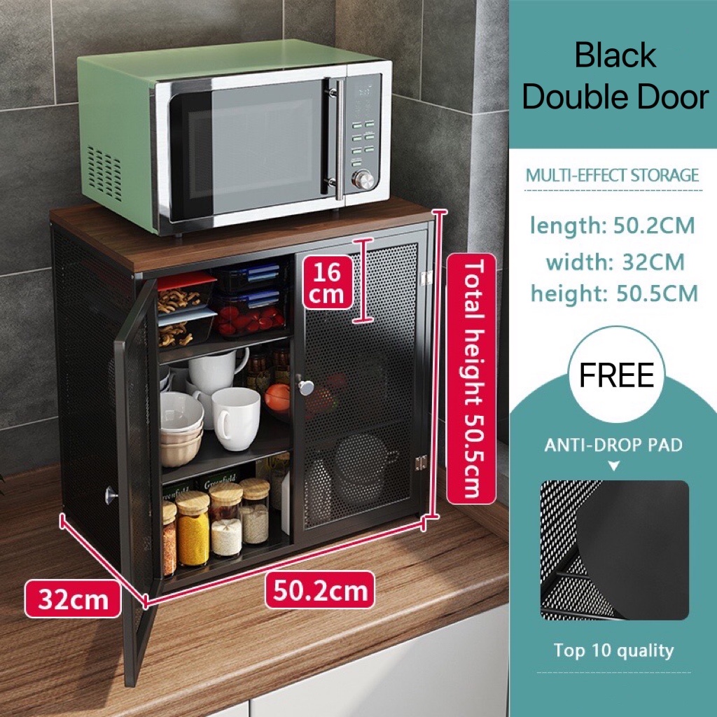 {READY STOCK} JK HOME Breathable Metal Kitchen Rack with Door Cupboard