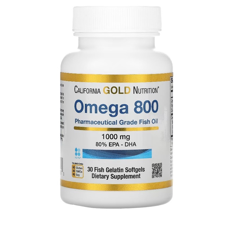 California Gold Nutrition, Omega 800 Pharmaceutical Grade Fish Oil, 80