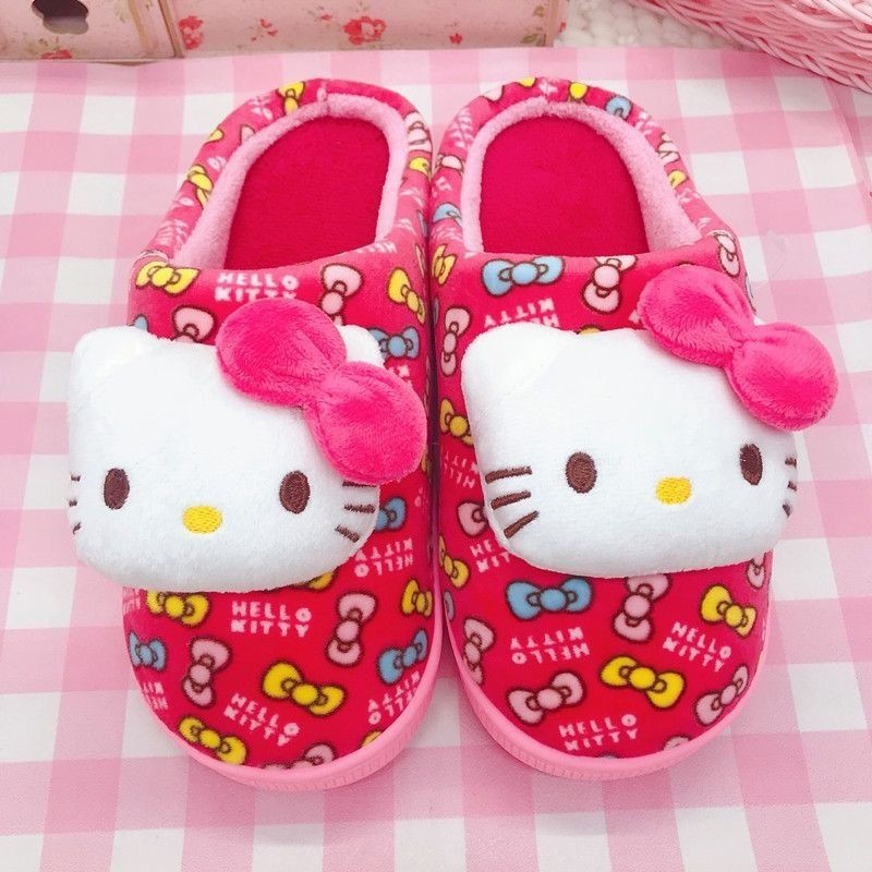 Hello Kitty 3D Sanrio product anti-skid warm home indoor slippers