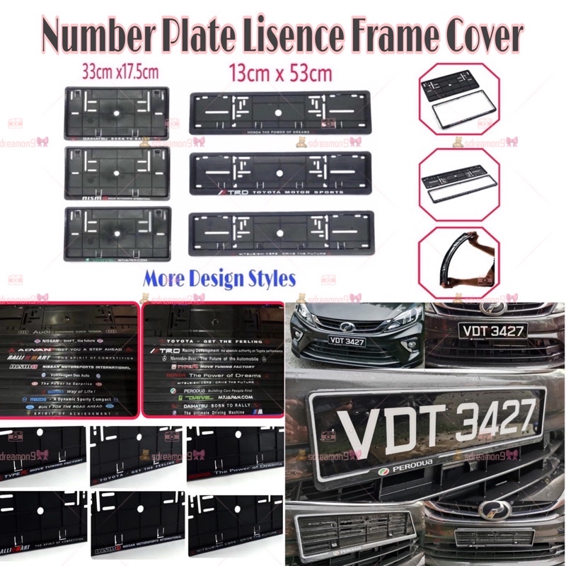 UNIVERSAL CAR LICENSE PLATE FRAME NUMBER PLATE HOLDER WIRA WAJA VIOS ...