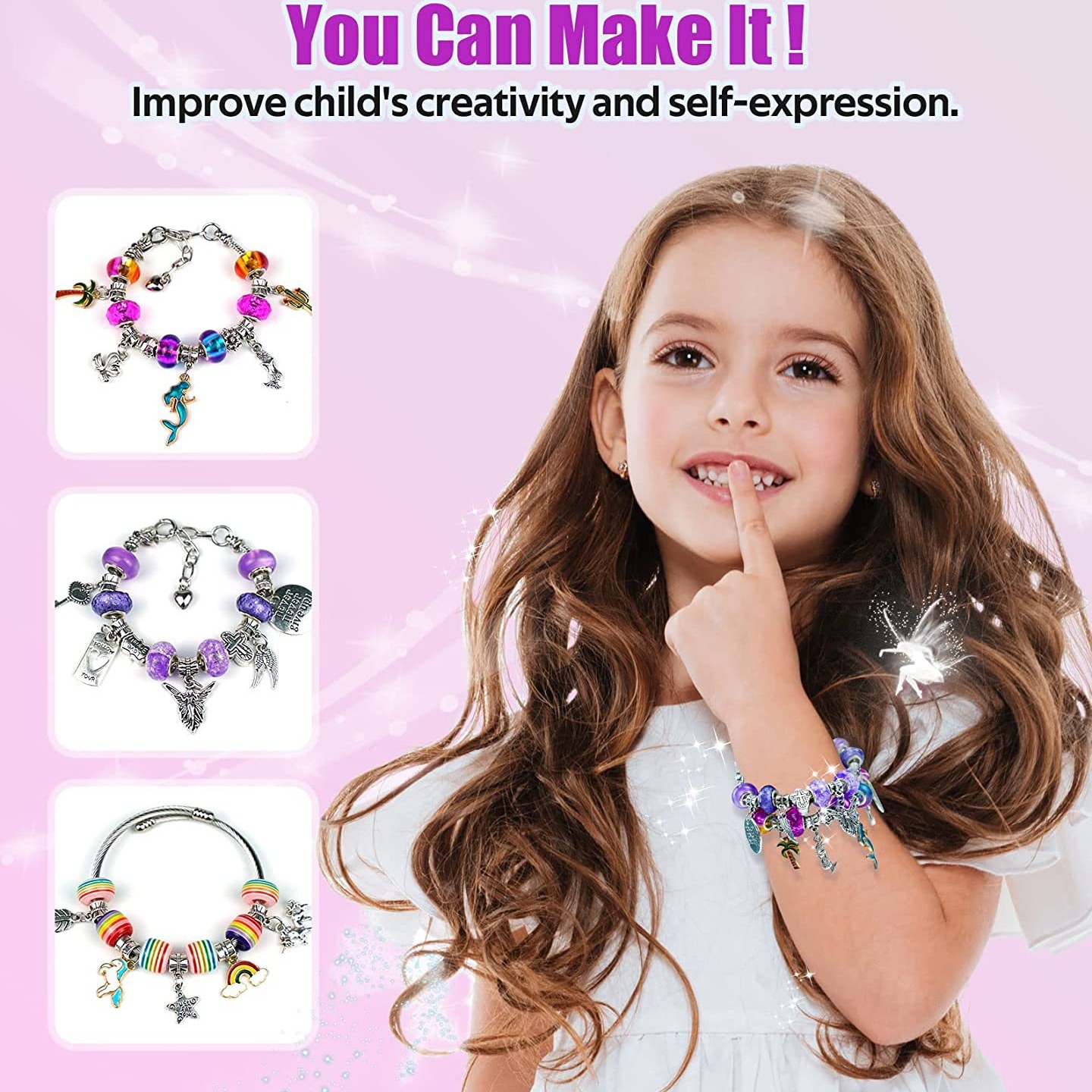 Children's Puzzle beaded bracelet set suitable for 6-12 year old