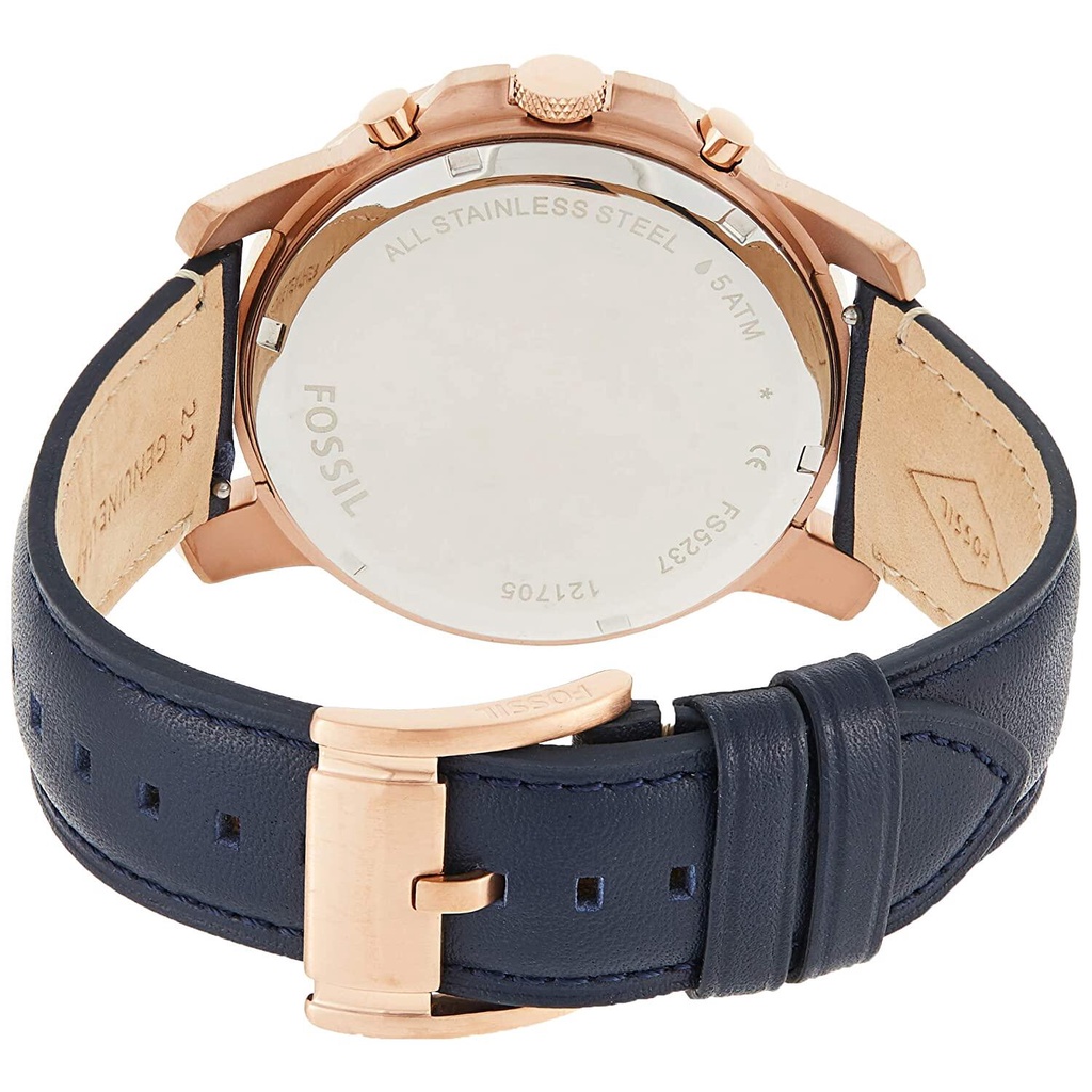Authentic Men Navy Blue Dial Leather Watch FS5237 Jam Tangan Lelaki ...