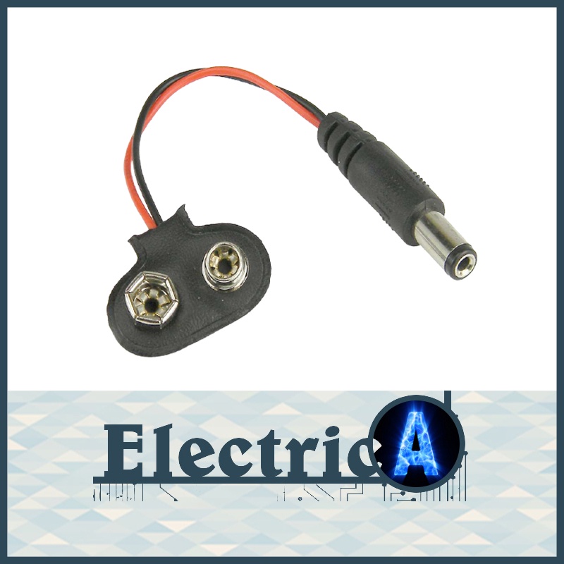 9V Battery Clip Snap 2.1mm DC Plug [ElectricA]