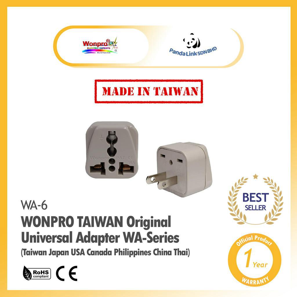 WONPRO WA-6 Taiwan Original Universal Adapter Travel Adapter WA-Series ...