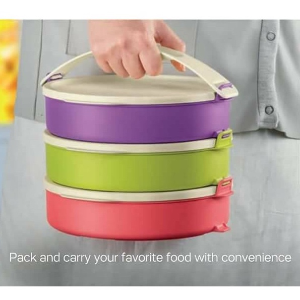 TUPPERWARE Lunch Box Round Click To Go 3Tiers Set 特百惠 3 层 午餐盒圆形 / 4