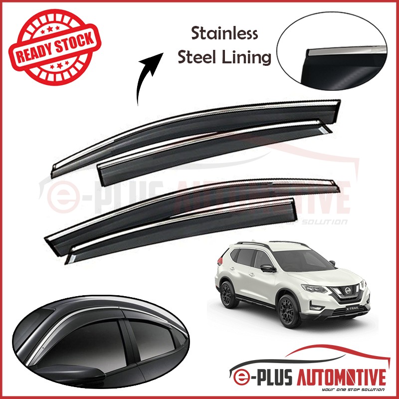 Nissan Xtrail X-trail T32 2015-2019 Injection Car Door Visor With Stainless  Steel Chrome Lining (High Quality)