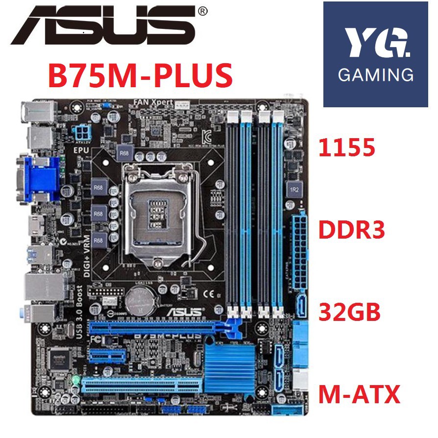 Asus B75M-PLUS Desktop Motherboard B75 b75m Socket LGA 1155 DDR3 32G uATX  UEFI BIOS Original Used Mainboard On Sale