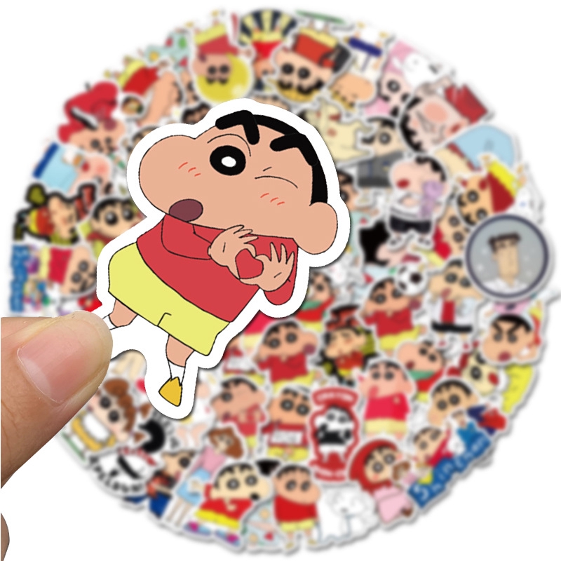 50 sheets Crayon Shin-chan Stickers Luggage Waterproof Stickers Guitar ...