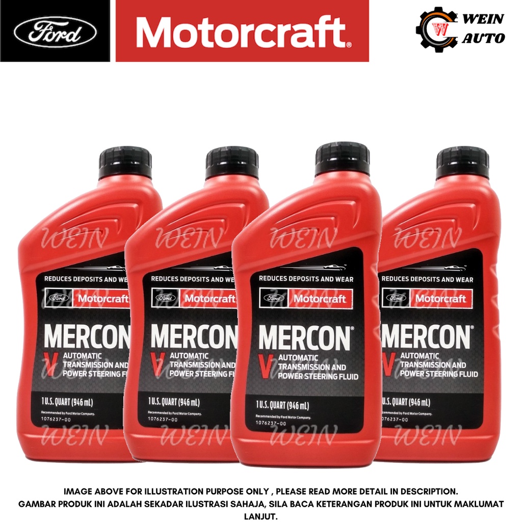 FORD MOTORCRAFT GENUINE MERCON V AUTOMATIC TRANSMISSION & POWER