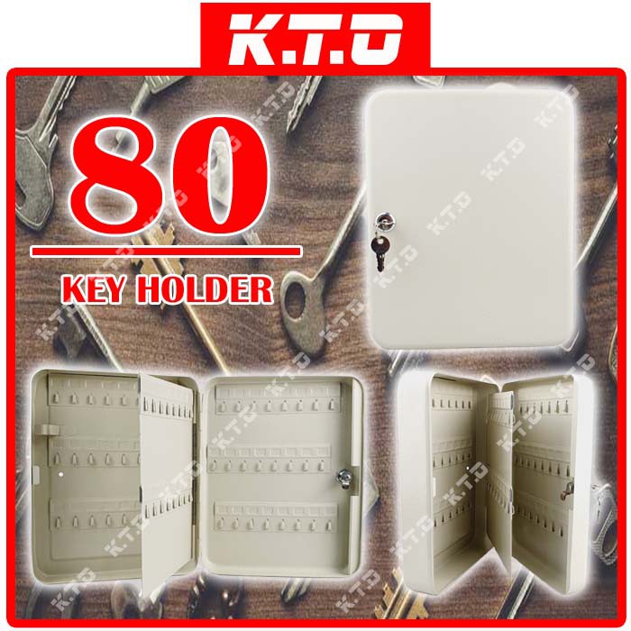 80 KEYS HOLDER LOCKABLE SECURITY METAL KEY BOX STORAGE WALL MOUNTED ...