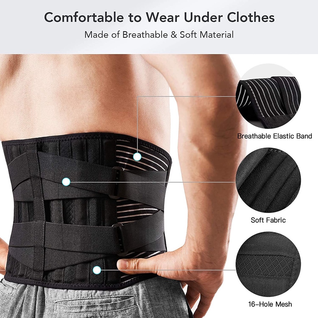 Lower Back Brace with 6 Stays Anti-skid Orthopedic lumbar Support