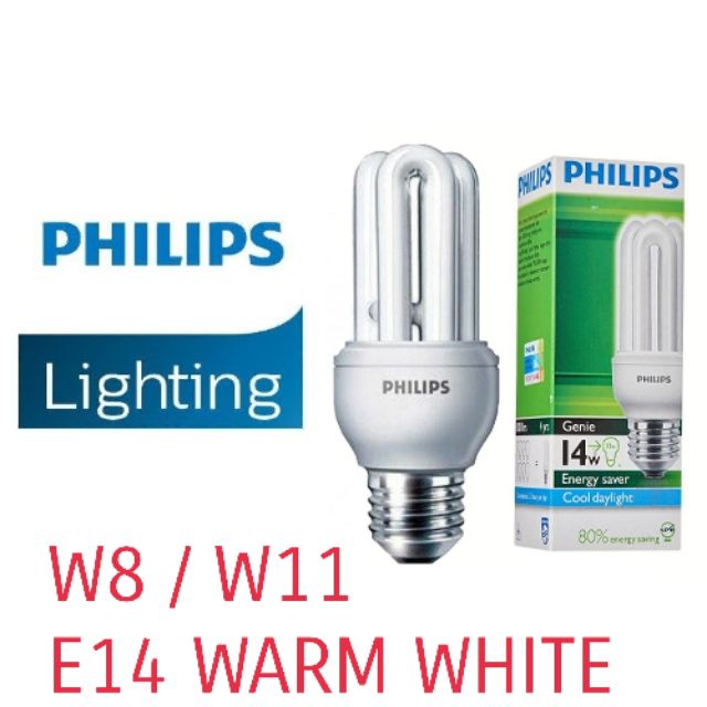 Philips 8w 11w Genie E14 Energy Saving Bulb Warmwhite Shopee Malaysia 3378