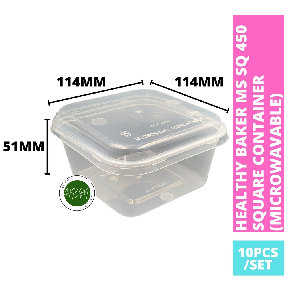 SQ 450 SQUARE CONTAINER (Microwavable) 10PCS / 50PCS SET Shopee Malaysia