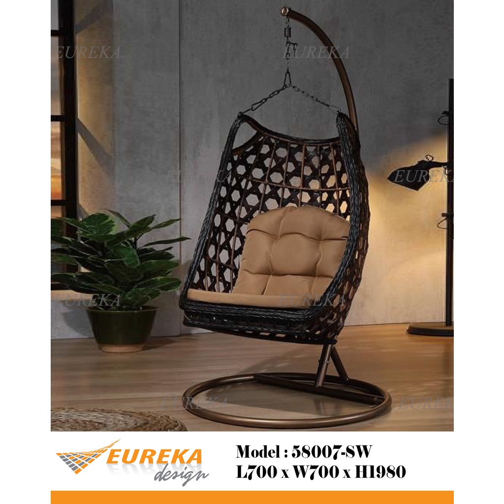 EUREKA 3.5ft Swing Chair Hanging Garden Metal Cushion 58007 Buai