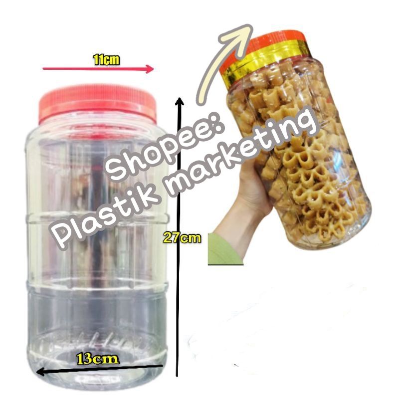 Balang Kuih Raya - 3600ml PET Container 18pcs - Balang Biskut Cookies ...