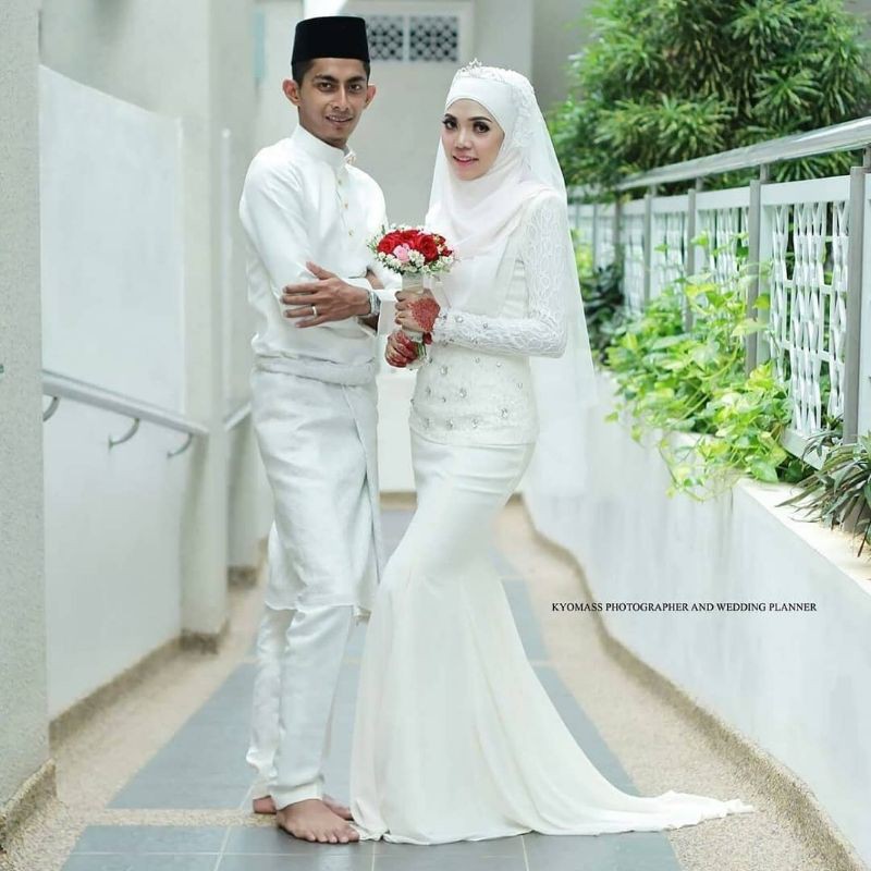 Baju nikah silver best sale