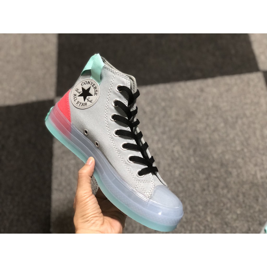 ready stock Chuck Taylor All Star CX men s women s Transparent jelly bottom sneakers high cut classic Canvas Shoes with Box Shopee Malaysia