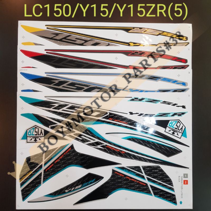YAMAHA Y15 Y15ZR ( 5 ) BODY STICKER / BLUE / BLACK/ YELLOW / RED ...