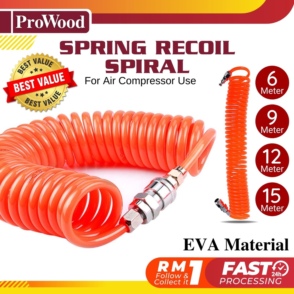 PU Spring Recoil Spiral Air Pressure Hose Tube Pipe For Air Compressor ...