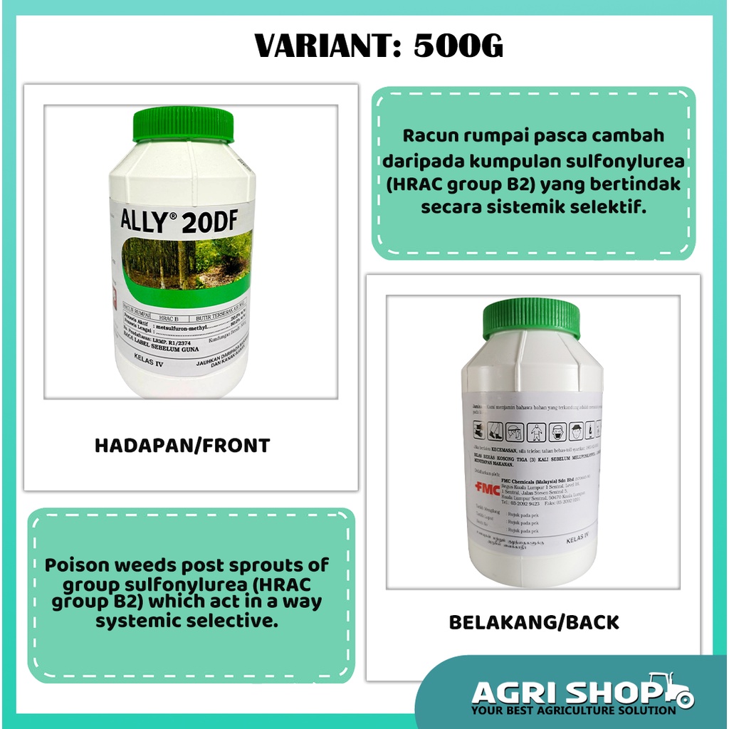 Agrishop Dupont Ally 20DF Herbicide WG 20% Class 4 (500g) | Shopee Malaysia