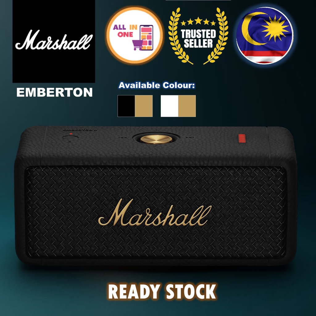 Marshall Emberton Wireless Portable Speaker IPX7 Waterproof Black