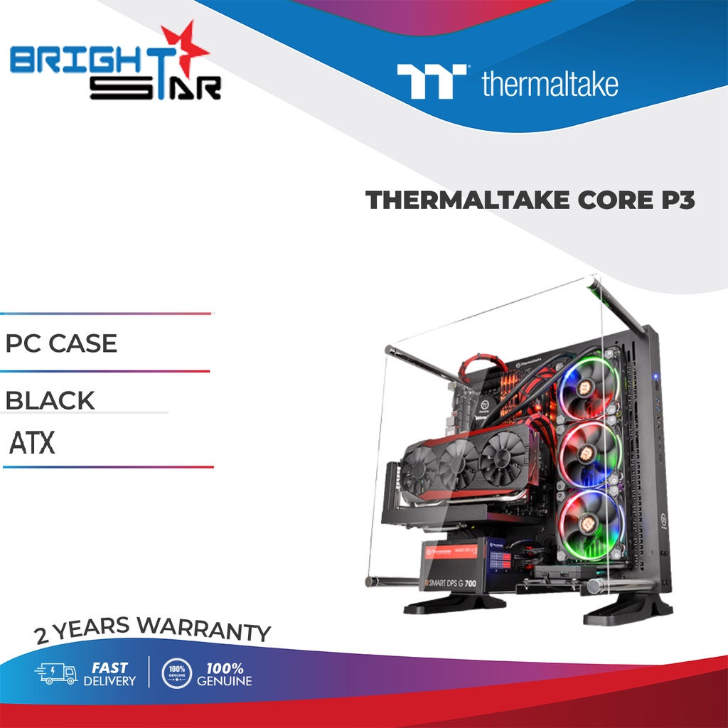 PC CASING THERMALTAKE CORE P3 / BLACK / ATX CASE / 2Y WARRANTY ...