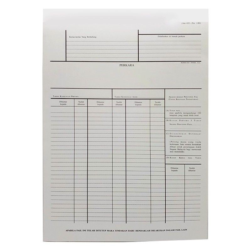 White Card File/Minute File (Am435) 50pcs/pack | Shopee Malaysia