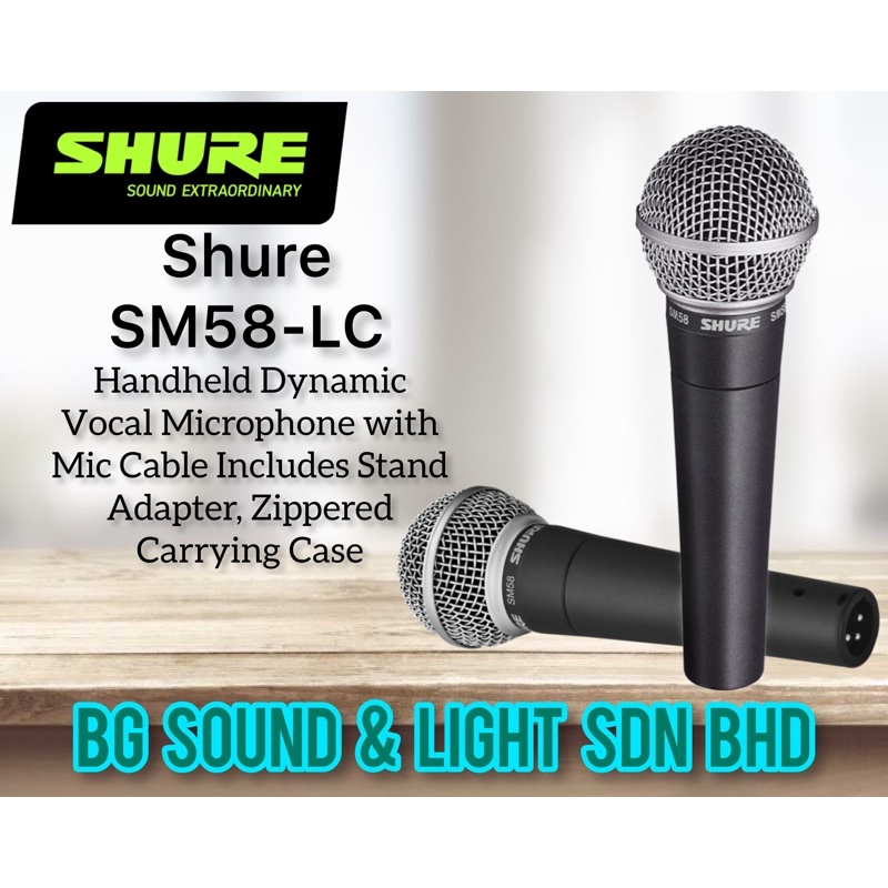 Shure SM58-LC Handheld Dynamic Vocal Microphone with Mic Cable Includes ...