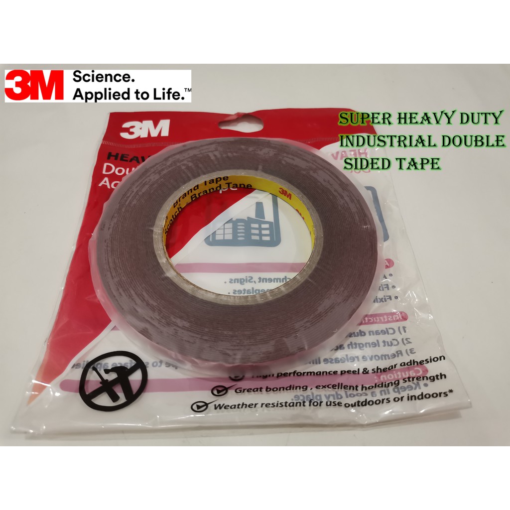 3M Original Super Heavy Duty Industrial Double sided Tape 10mm x 8y  Length(Acrylic Foam)