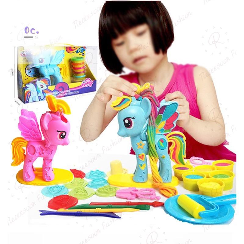 Play-Doh My Little Pony Rainbow Dash Style Salon Set with 6 Cans of Sparkle  Play-Doh 