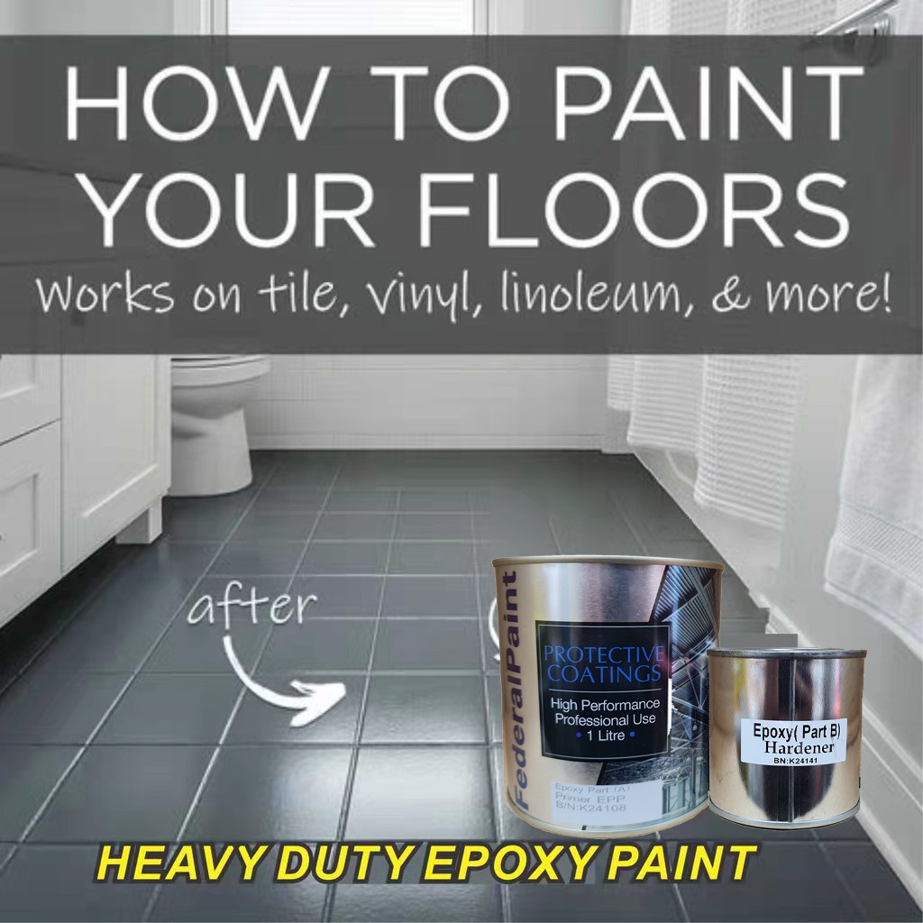 HEAVY DUTY EPOXY WATERPROOF FLOOR PAINT ( 1L ) [ Include Hardener ] CAT