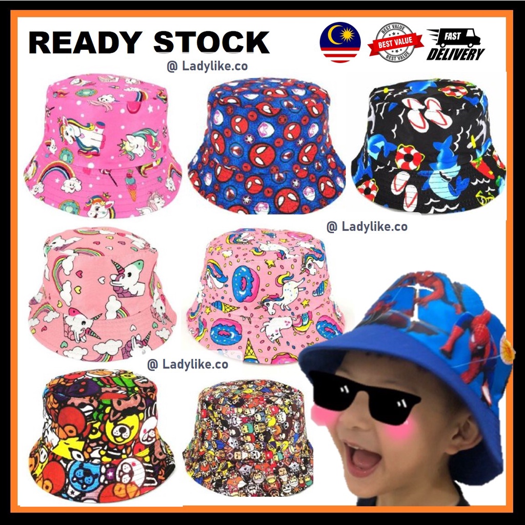 Kid Bucket Hat Superhero Cap Princess Cap for Kids Sun Hats Kid Cute ...