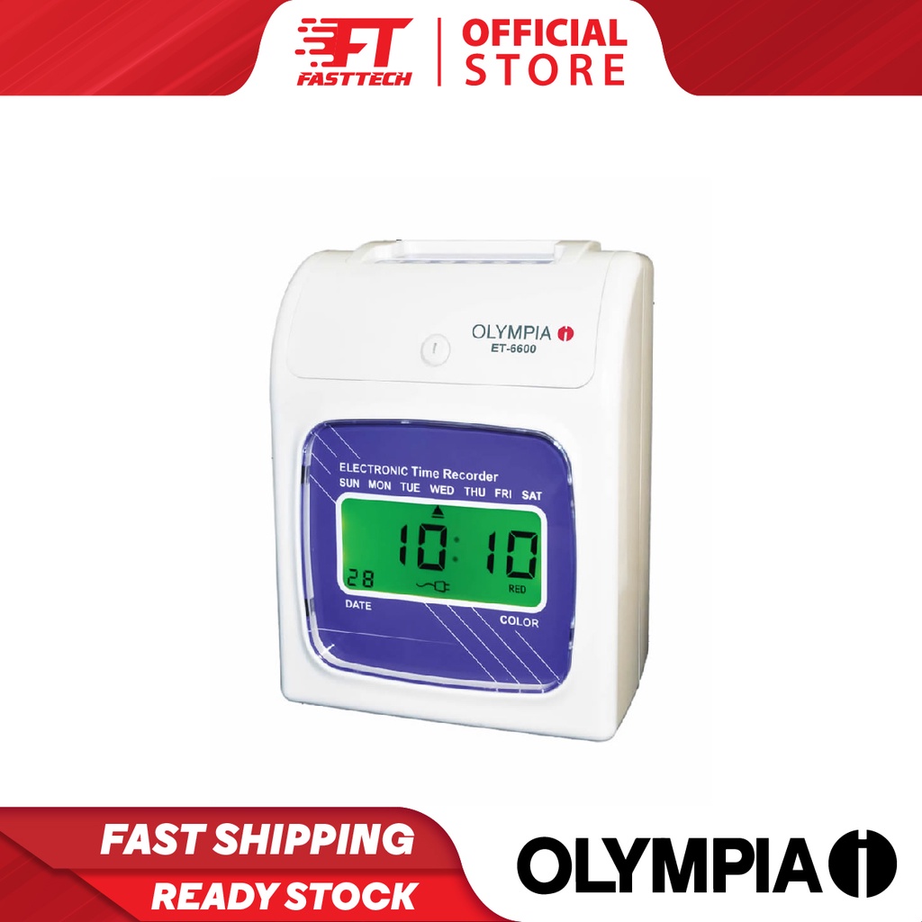 OLYMPIA ET-6600 Time Attendance LCD Clock Face Electronic Time Recorder ...