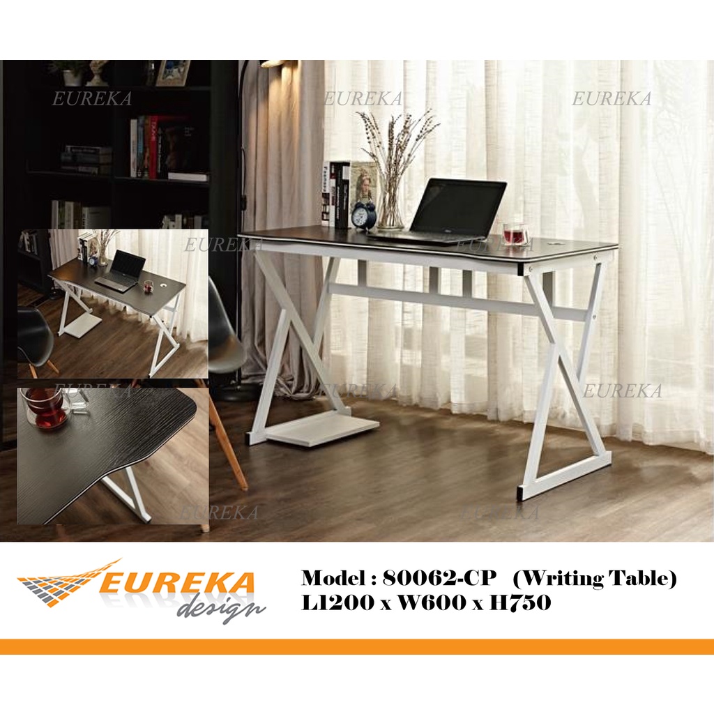 EUREKA 4ft Study Writing Table Computer Desk Steel 80062 Meja